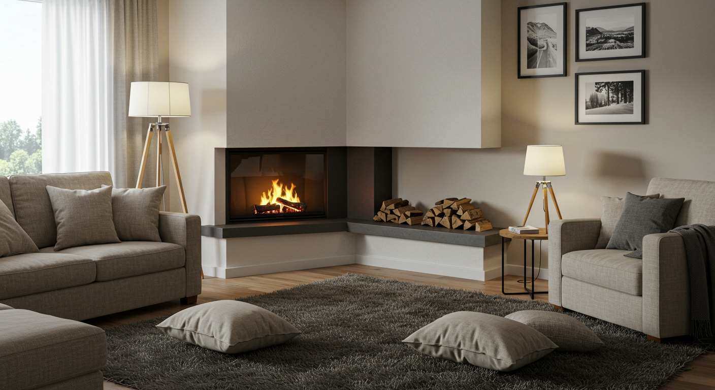 lareira de canto suspensa