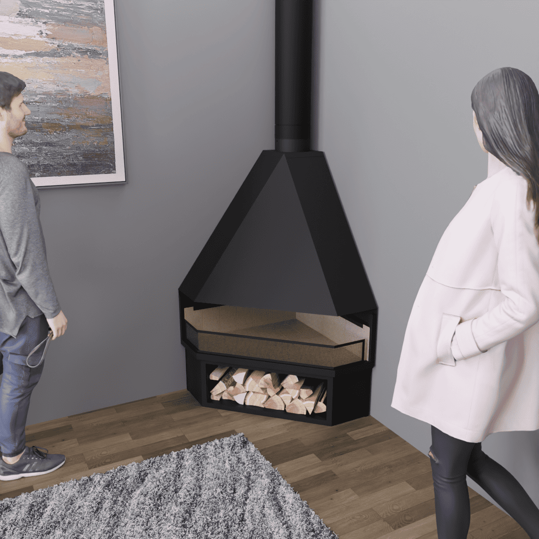 lareira de canto moderna