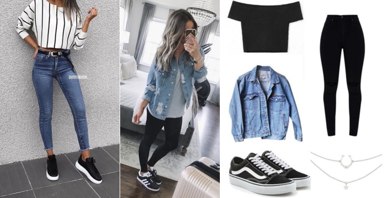 Look Com Tênis Preto Feminino