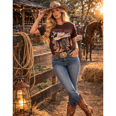 look country feminino com chapéu