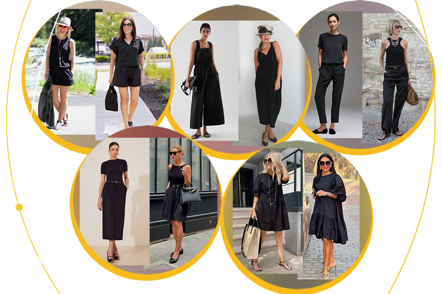 look preto vs look colorido