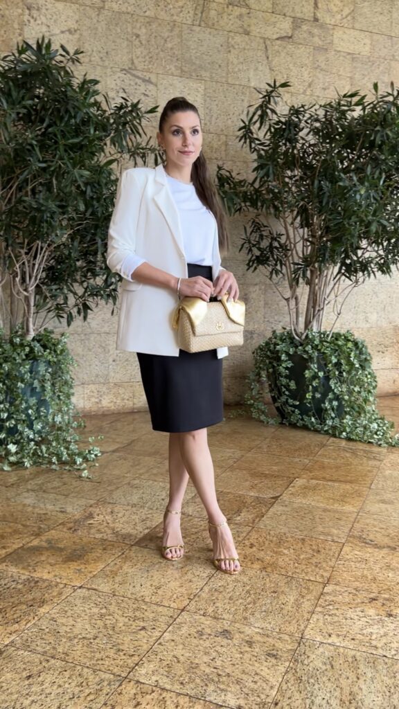 look social feminino com saia midi