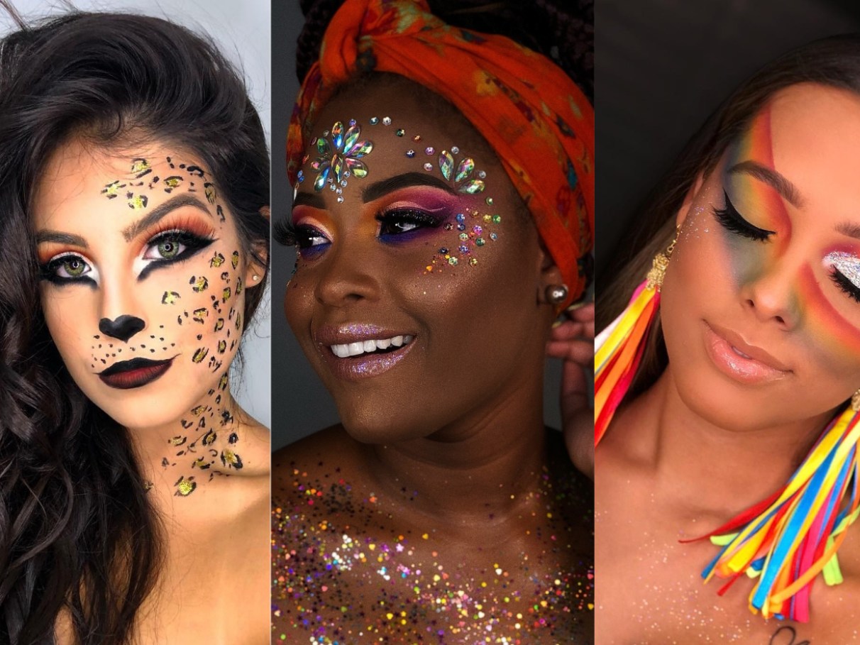 maquiagem carnaval glitter