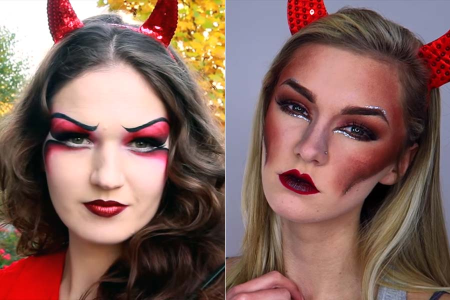 ideias de maquiagem de diaba para halloween