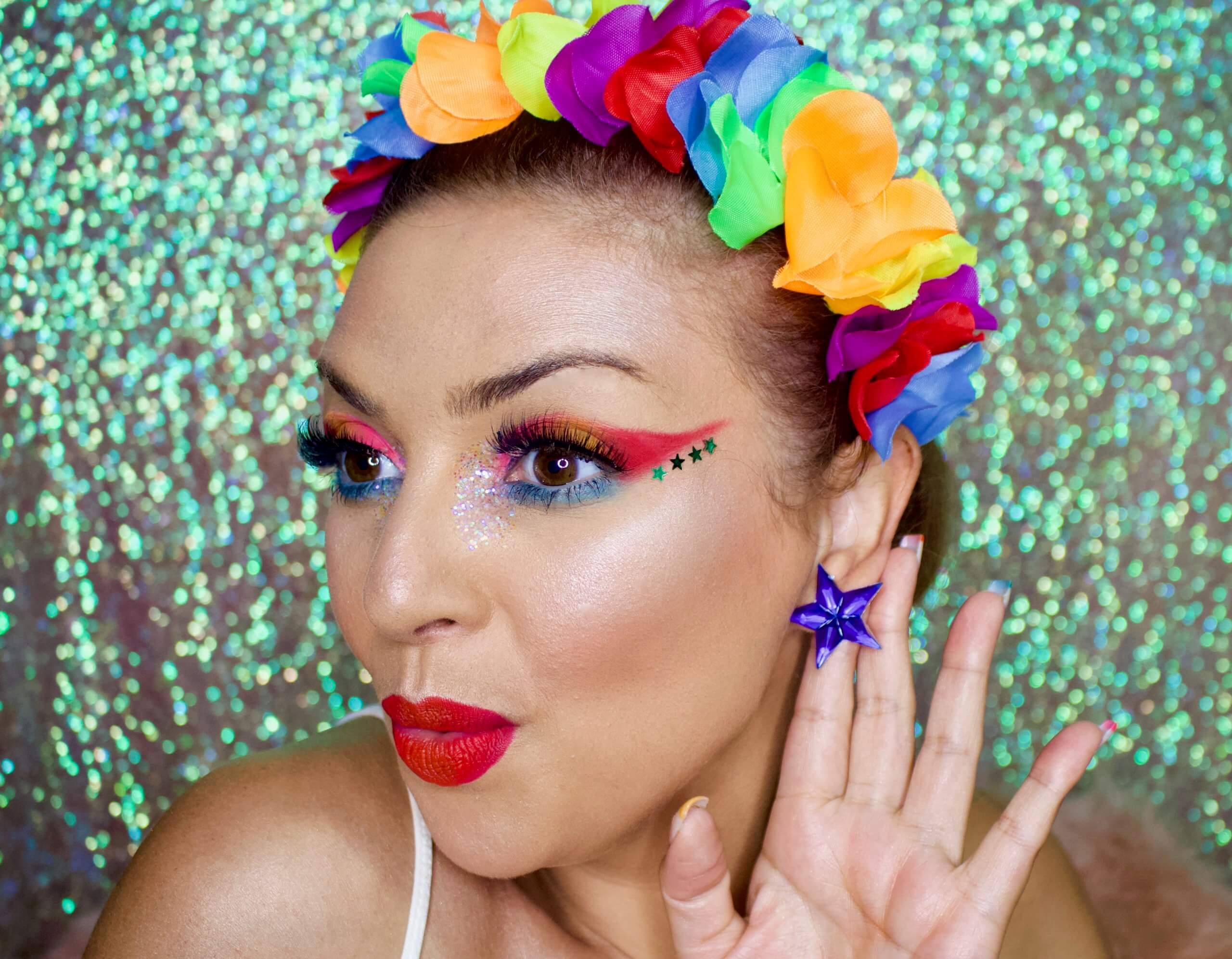 maquiagem carnaval com strass