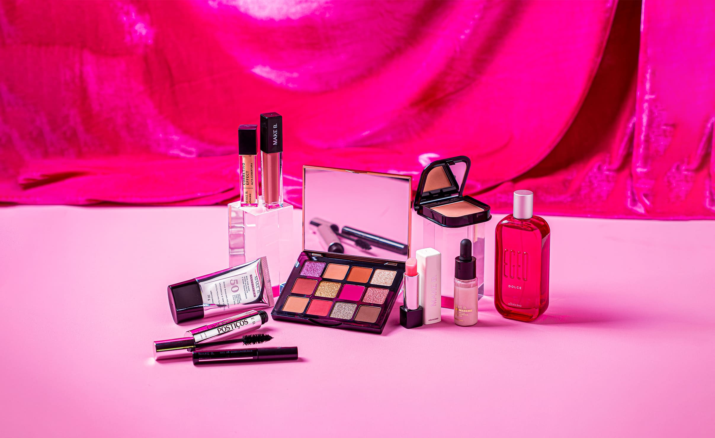 Maquiagem rosa vibrante