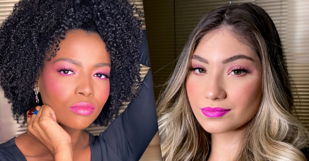 Maquiagem rosa monocromática