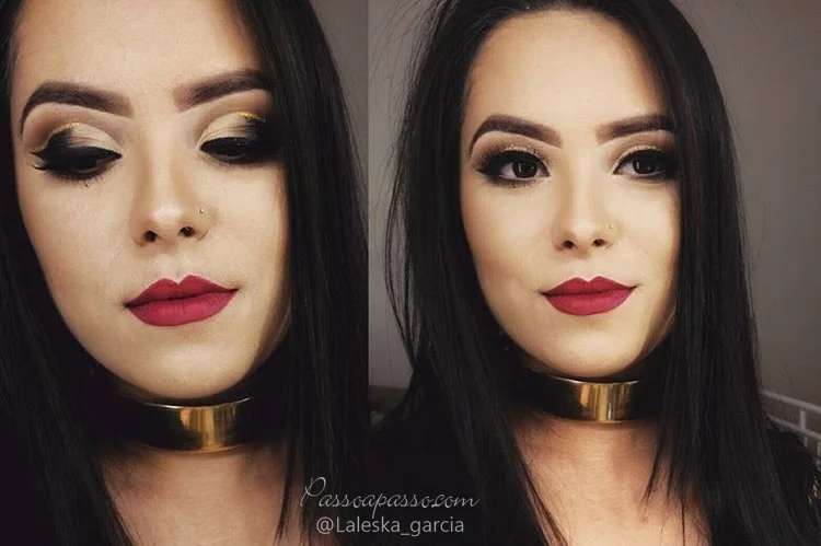 maquiagem vestido preto