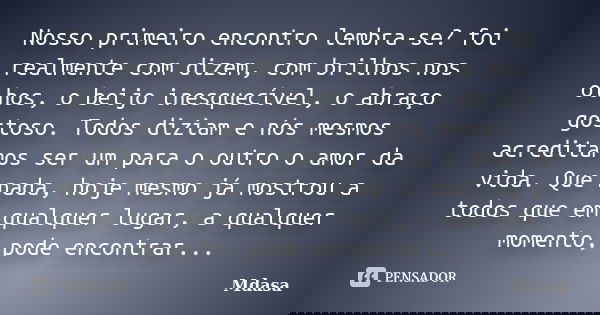 mensagem de primeiro encontro