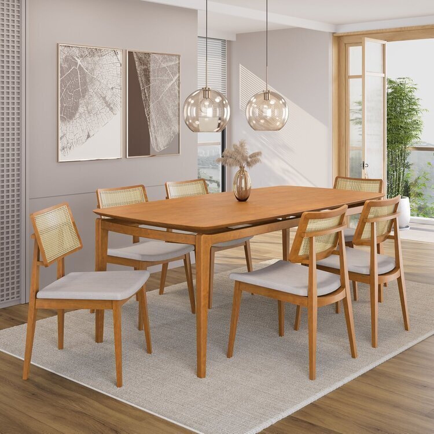 Mesa de madeira laminada