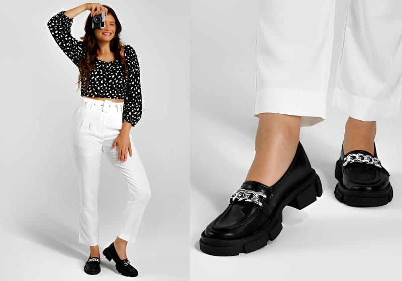 mocassim feminino com sola tratorada para looks de inverno