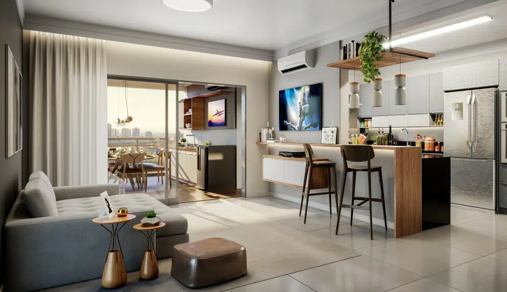 moveis para cozinha e sala integradas