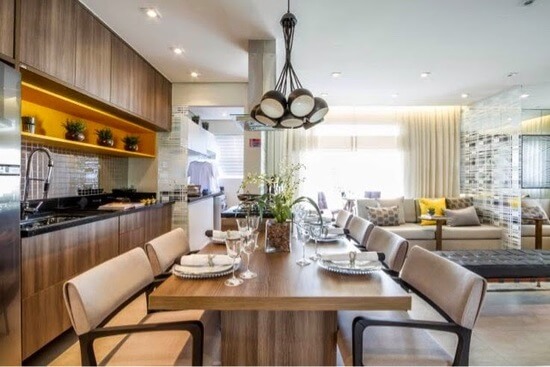 moveis para cozinha e sala integradas pequenas