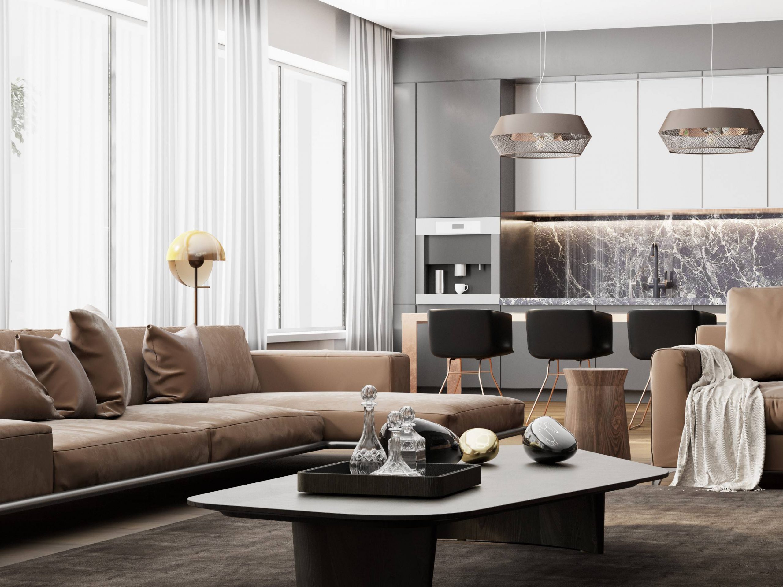 ideias de moveis para cozinha e sala integradas