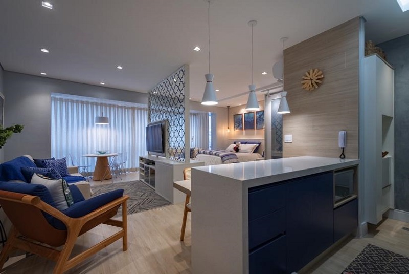 moveis planejados ou modulares para cozinha e sala integradas