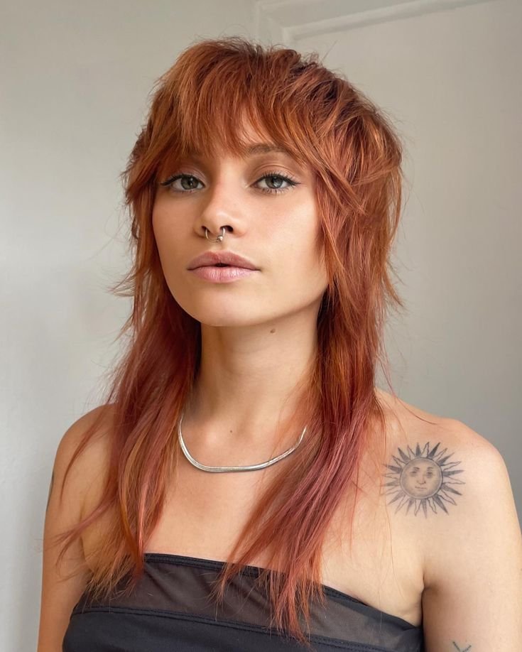 mullet feminino cacheado Pinterest