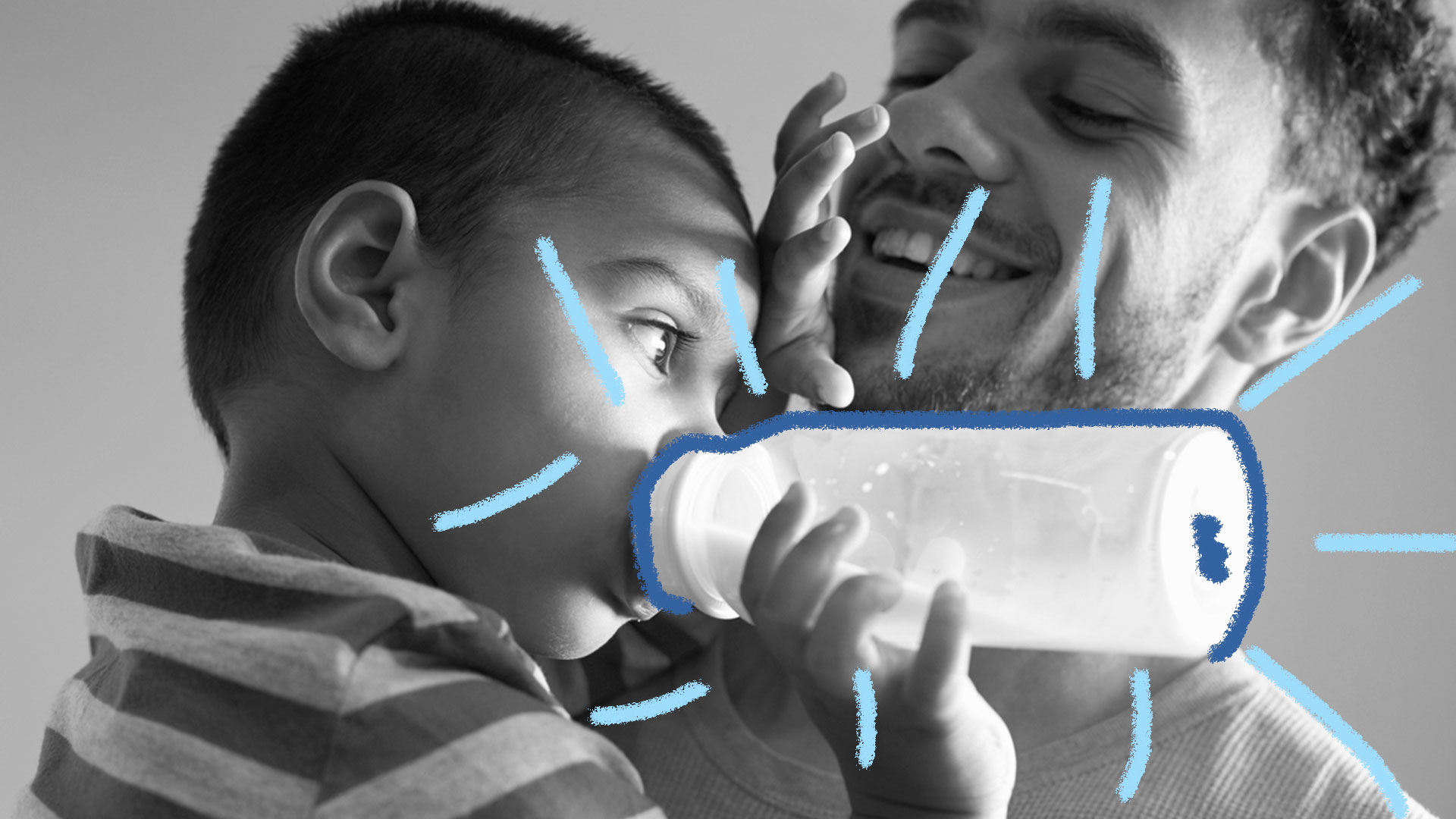 o bebe toma leite na mamadeira