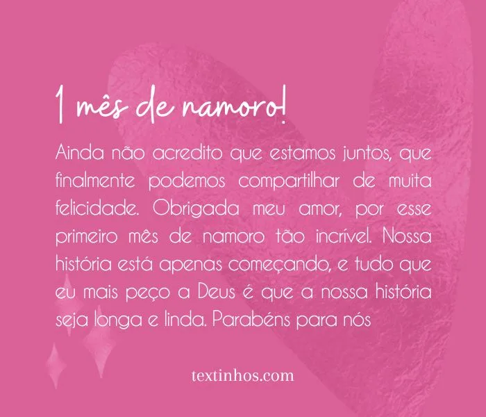 o que fazer no primeiro mês de namoro