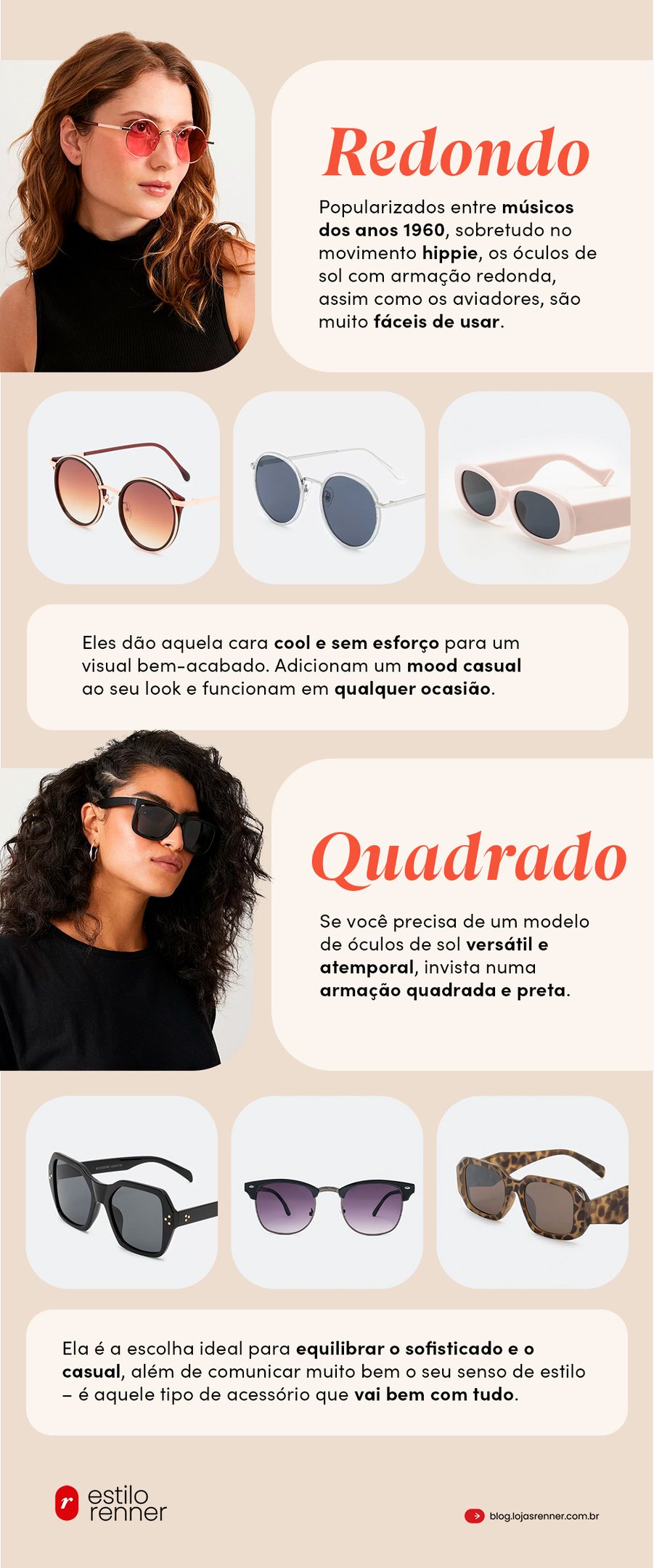 óculos de sol feminino: modelos retrô vs. modernos