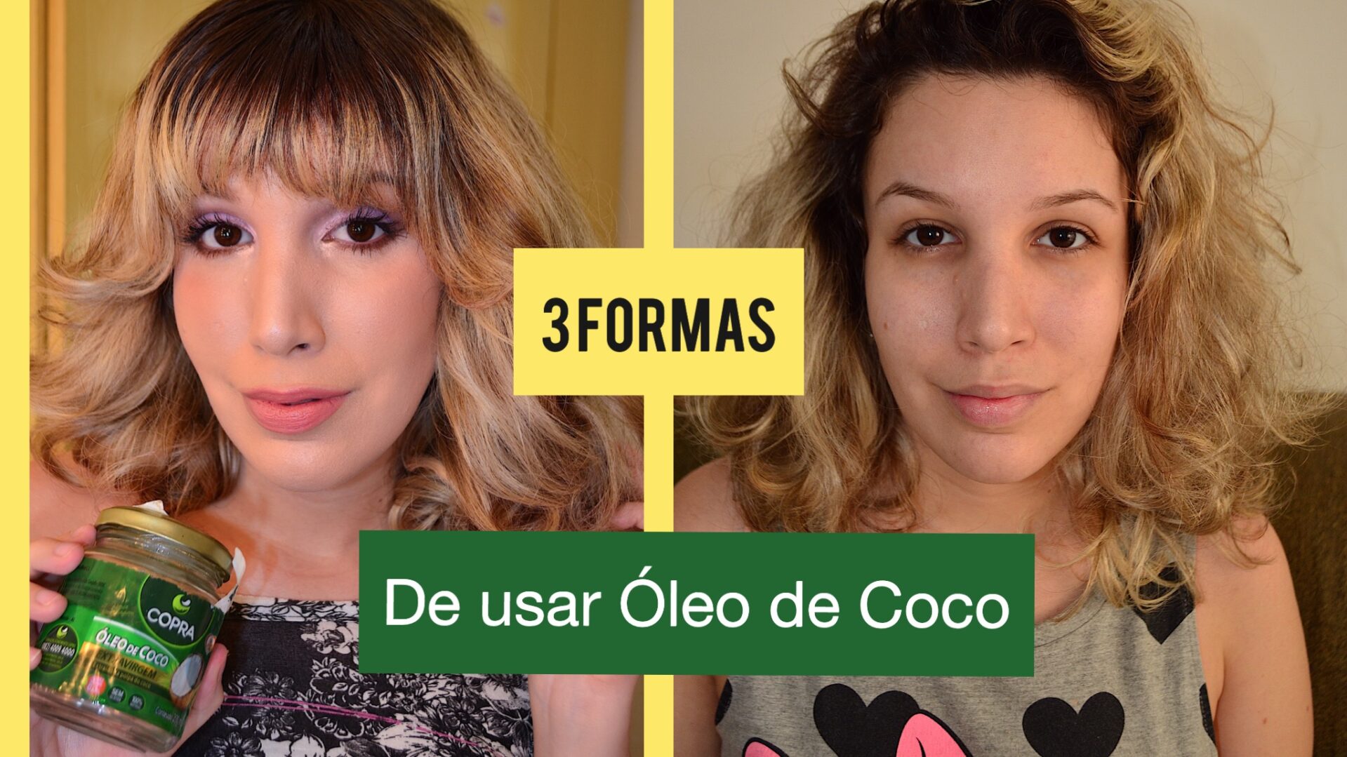oleo de côco no cabelo antes e depois