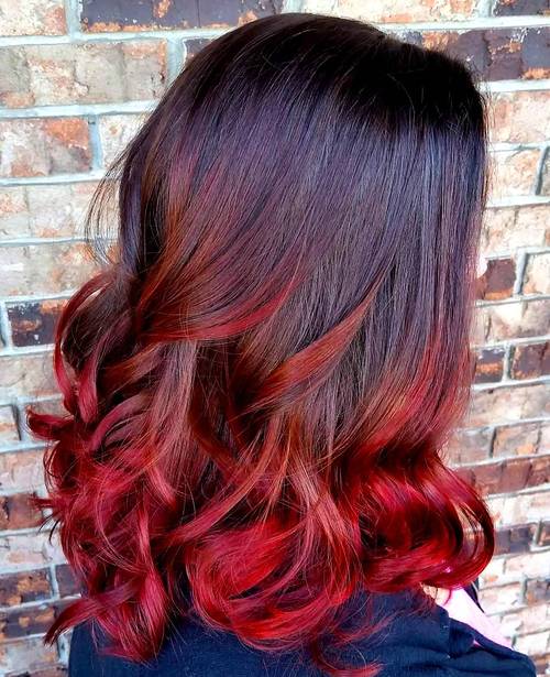 Ombré Vermelho em Cabelos Escuros: Dicas e Inspirações