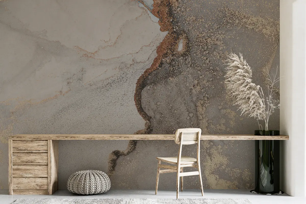 ideias criativas para aplicar papel de parede líquido em salas de estar