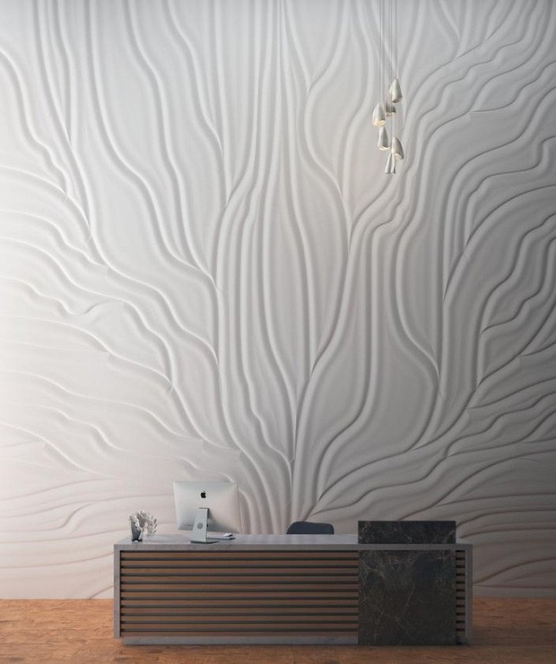 gesso 3d na parede da tv da sala