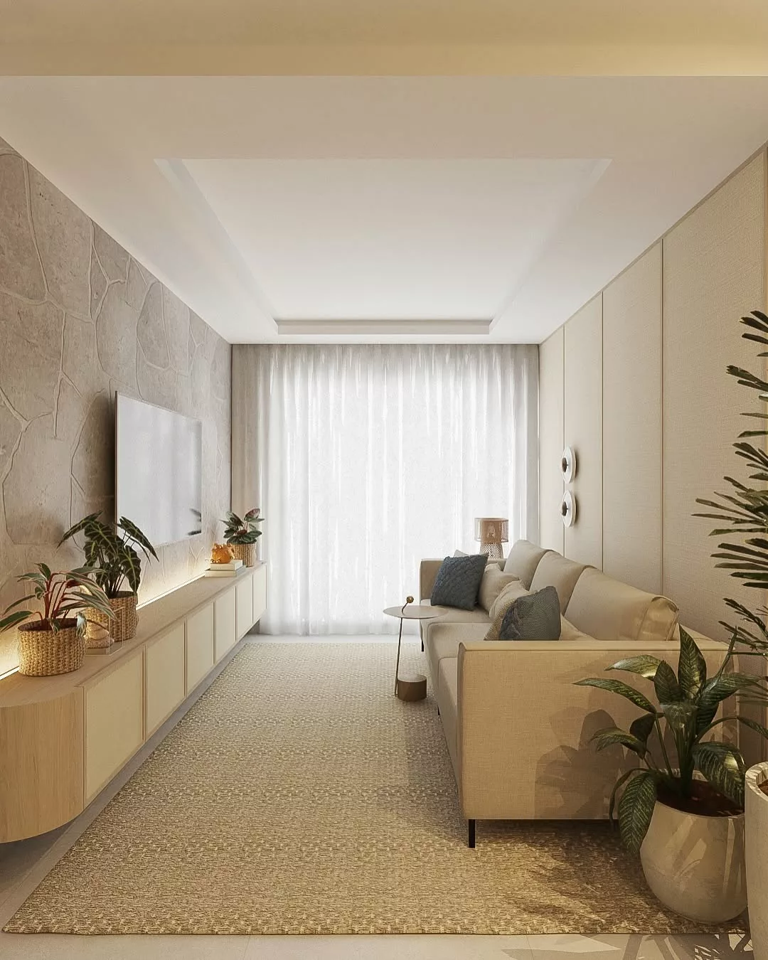 10 ideias de parede com textura para sala de estar