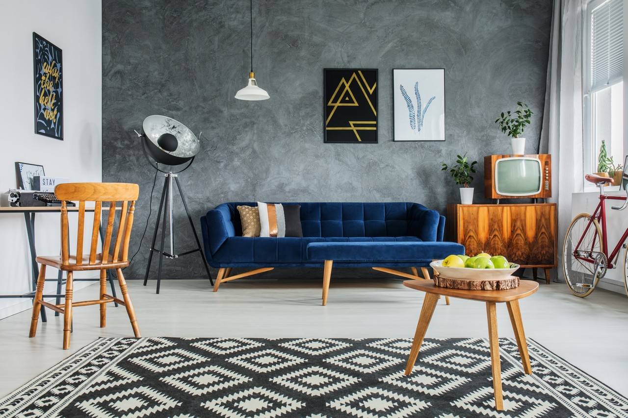 parede com textura na sala