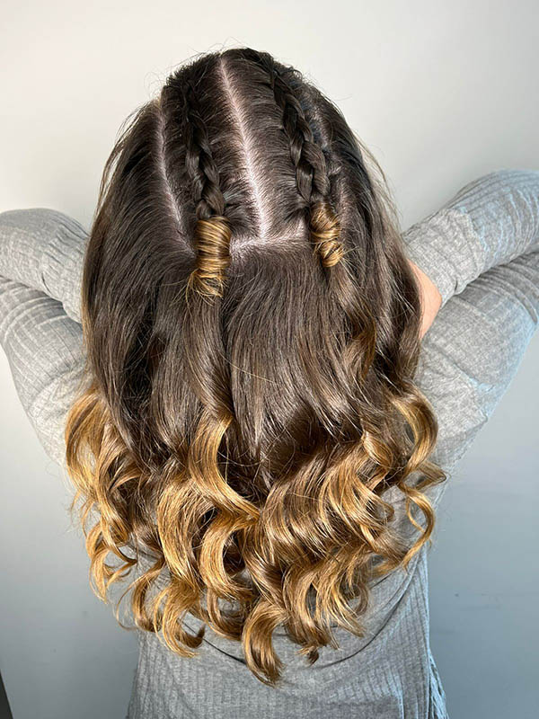 penteado c trança