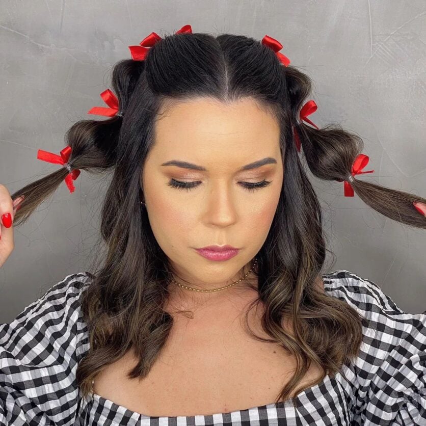 penteado para festa junina fácil