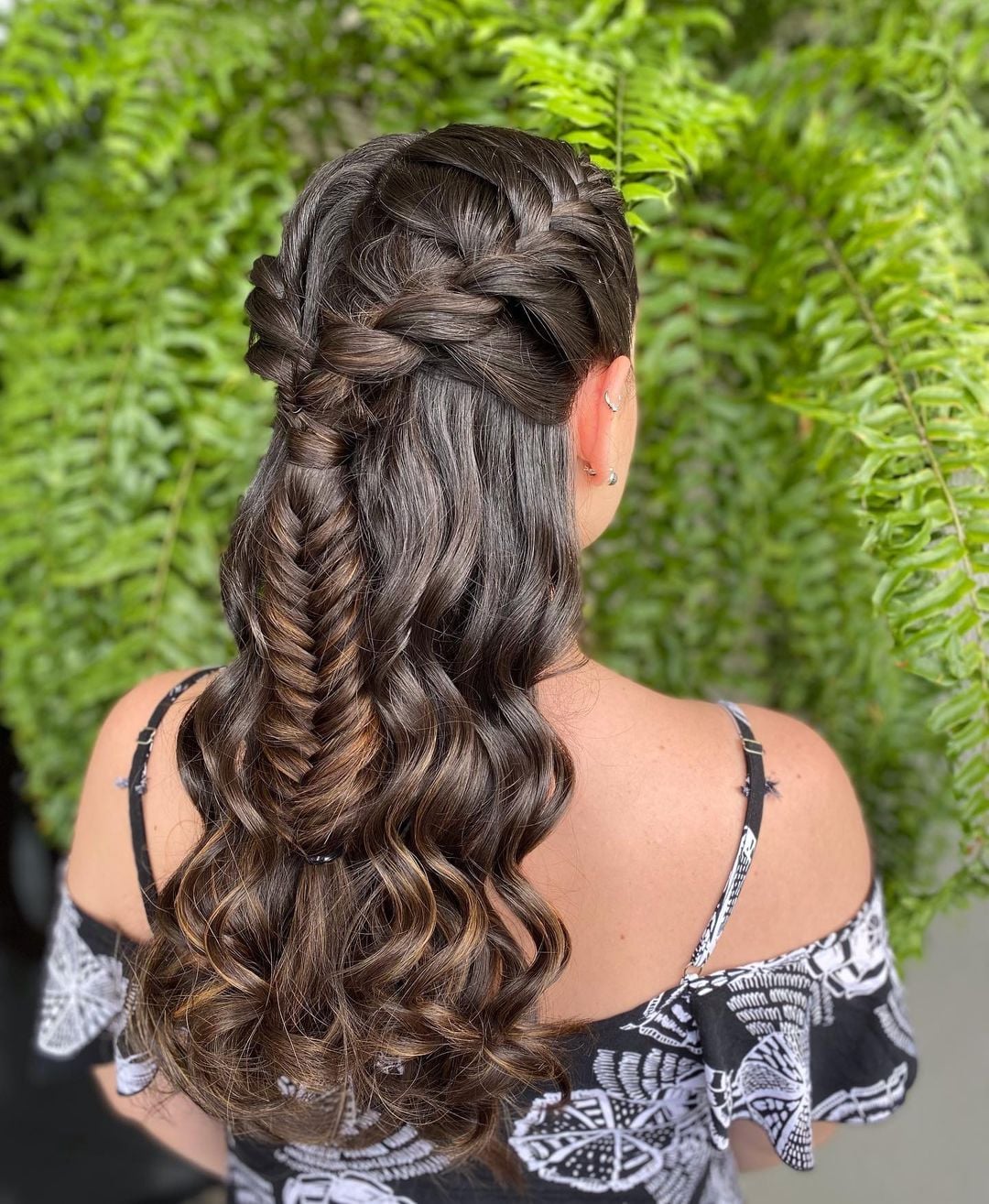 inspiração penteados trança embutida cabelo solto para festas