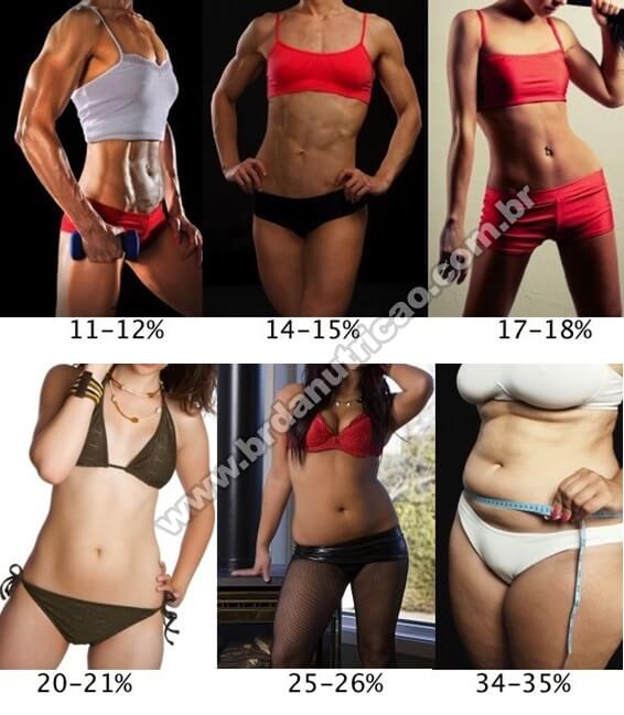 gordura corporal feminina por idade