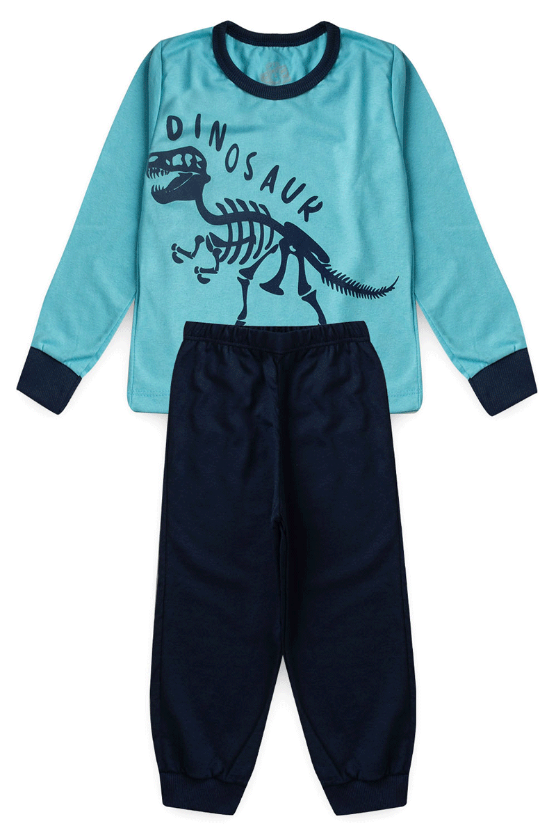 Pijama de dinossauro temático (ex: T-Rex, Triceratops)