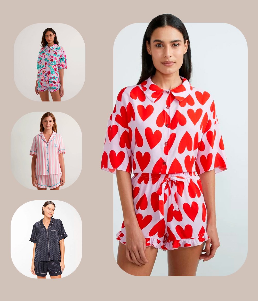 pijama feminino plus size com estampa floral