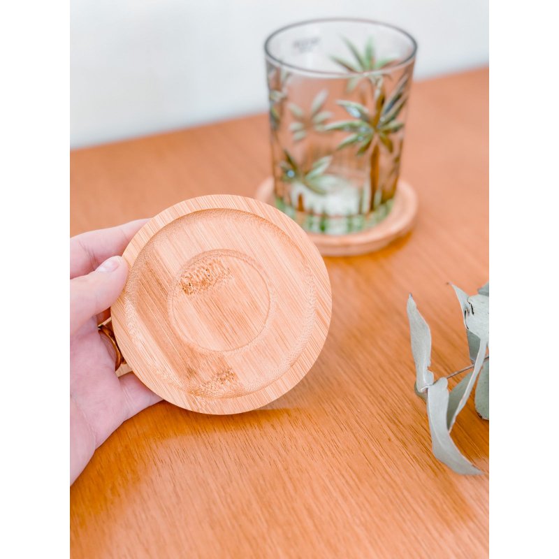 porta copos de bambu