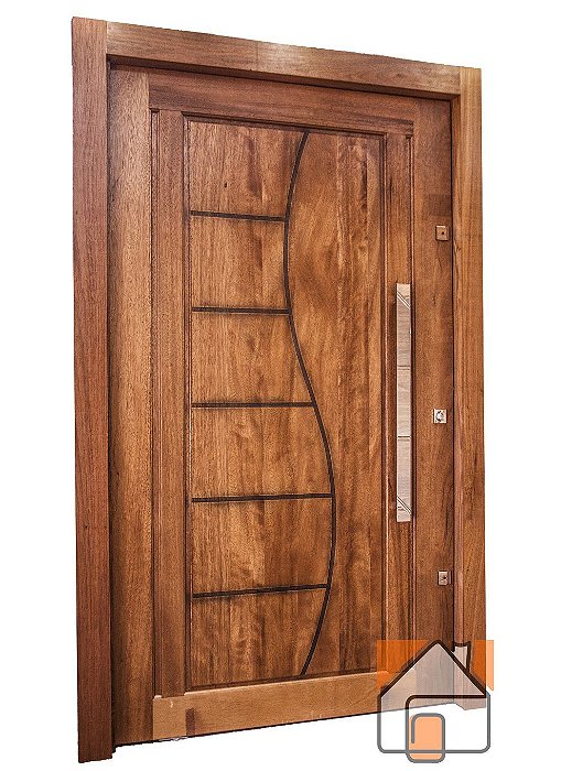 Porta pivotante de madeira com batente de 14cm