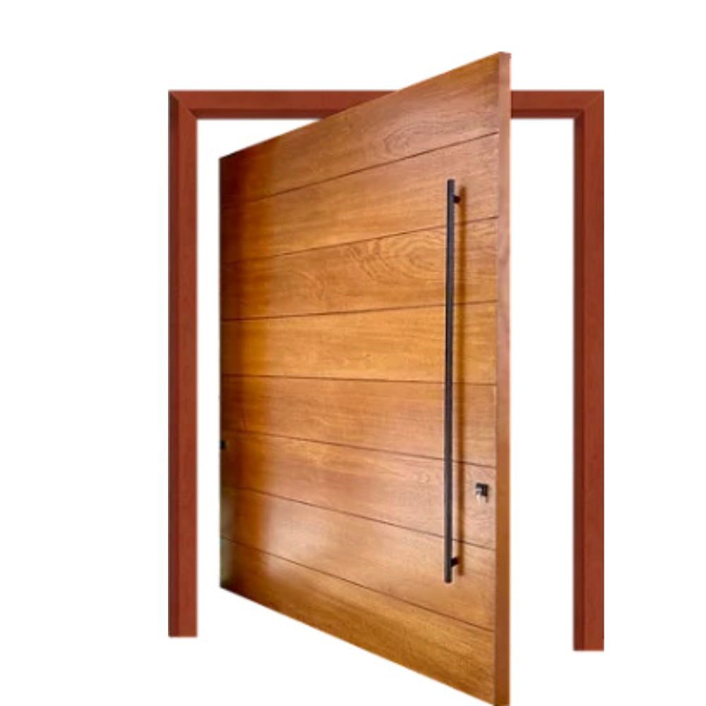 Porta pivotante de madeira maciça Jequitibá