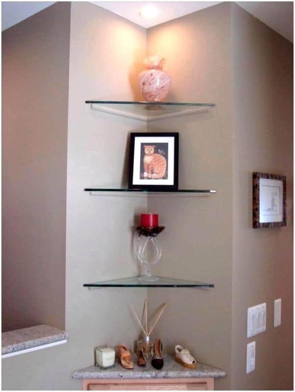 prateleira de canto telescópica para box ajustável