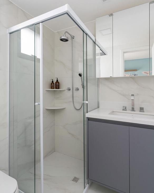 prateleira de canto telescópica para box ajustável