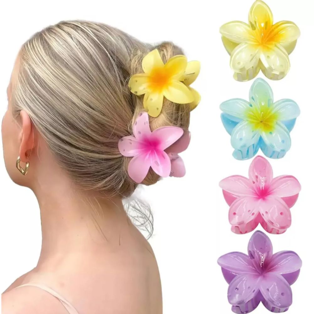 Presilha de flor colorida