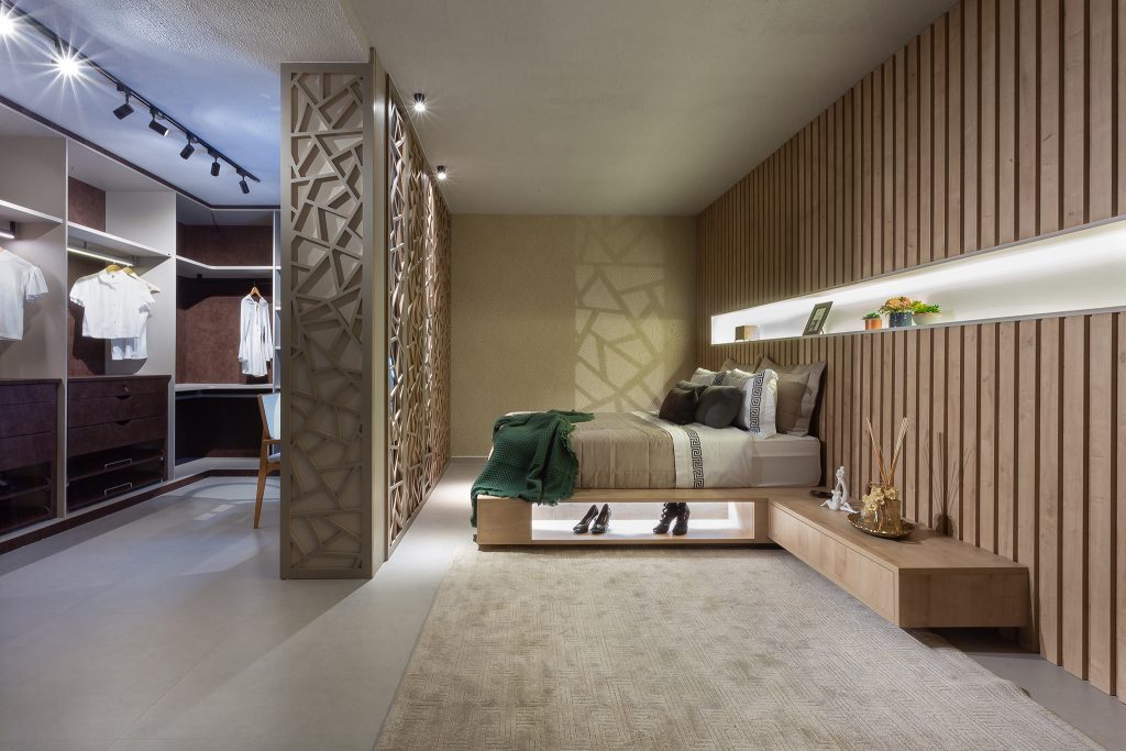 como dividir quarto e sala com cortina