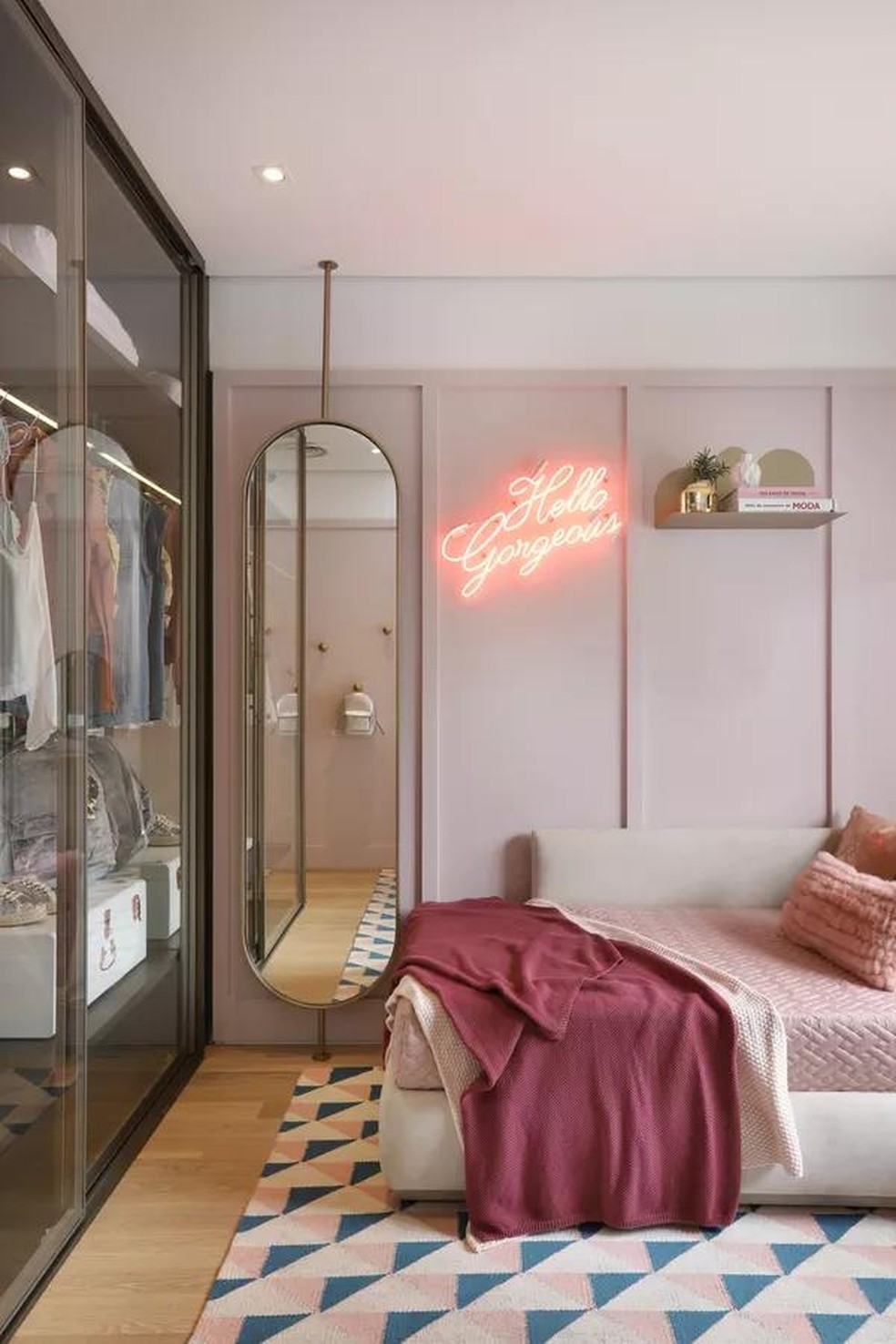 ideias de decoração quarto rose gold moderno