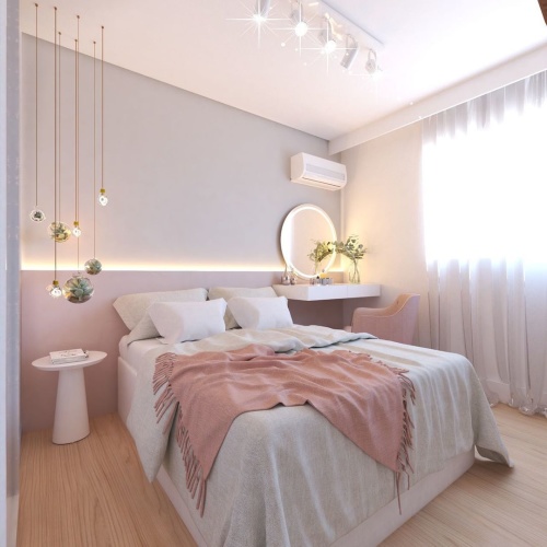 ideias de decoração quarto rose gold moderno