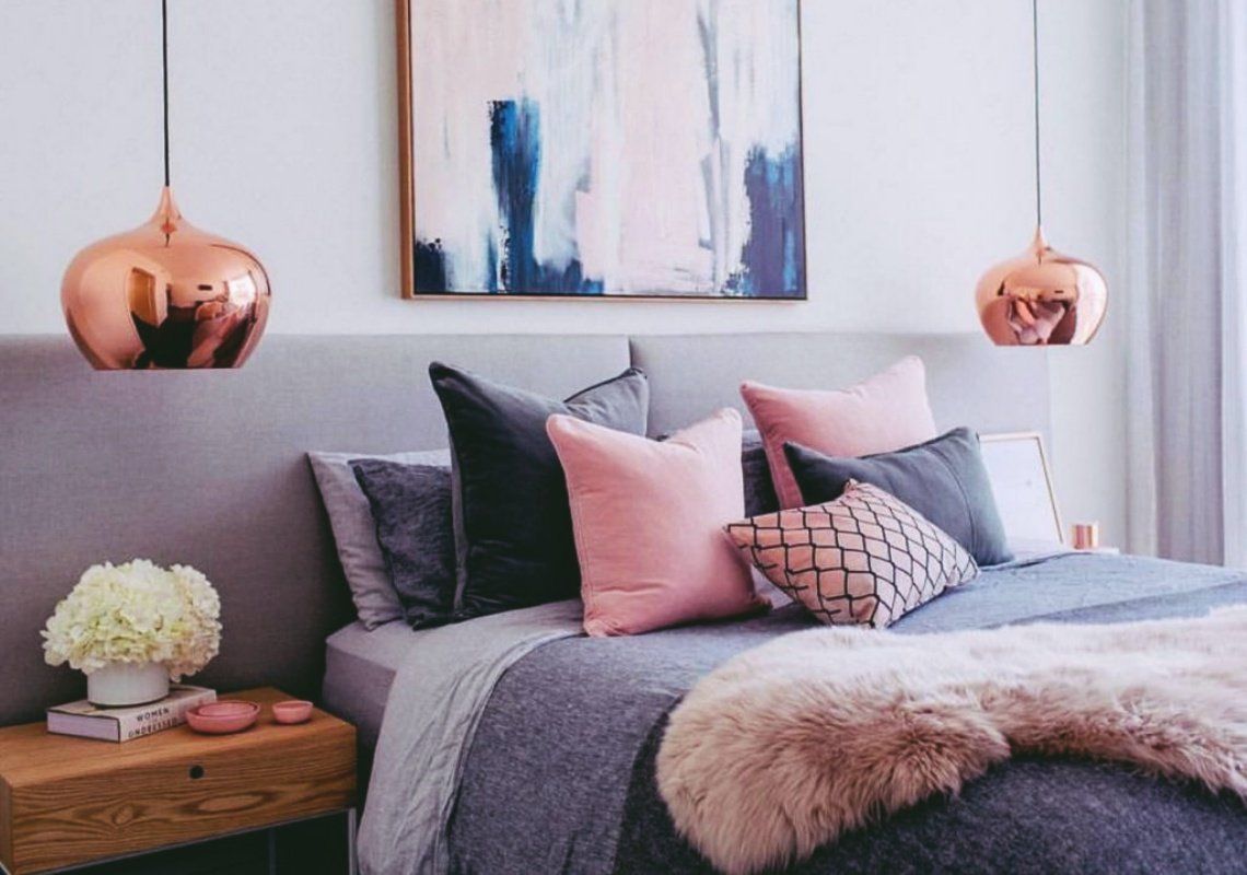 como evitar excesso rose gold decoração quarto
