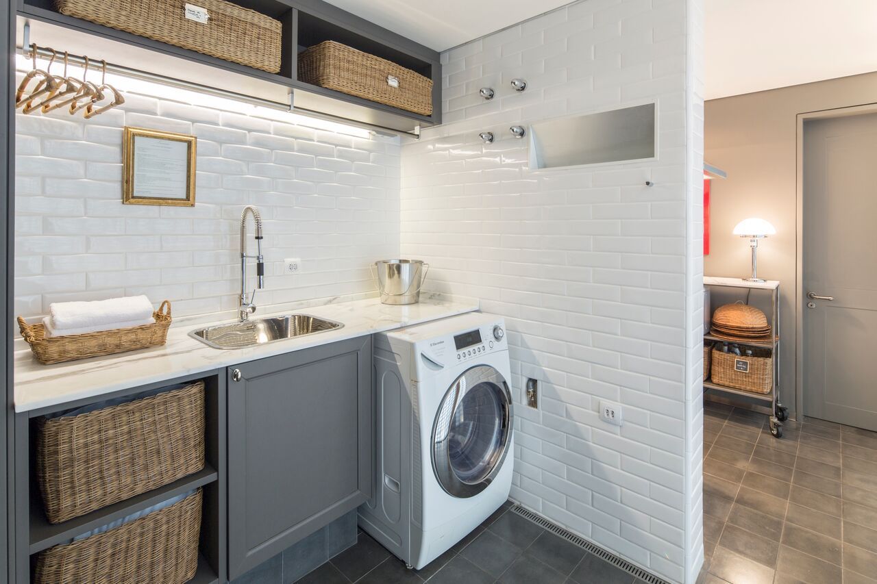 ideias criativas cozinha lavanderia integrada