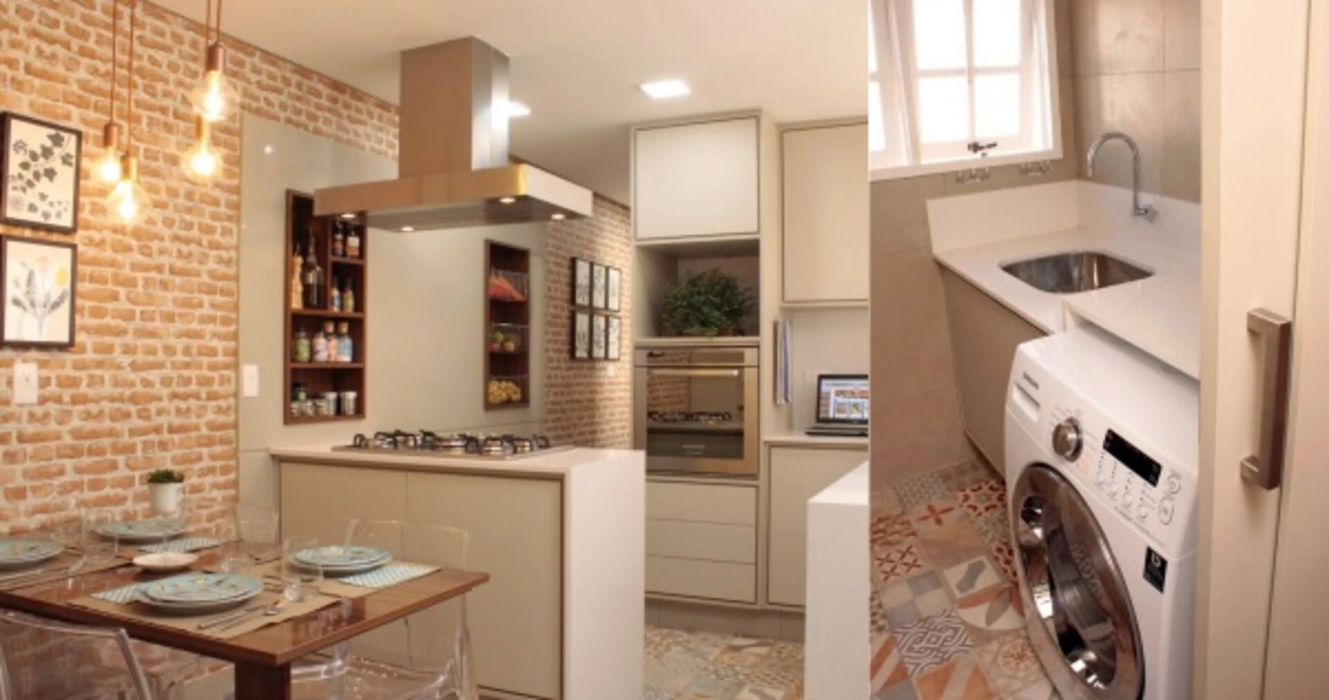 divisoria vidro ou porta correr cozinha lavanderia