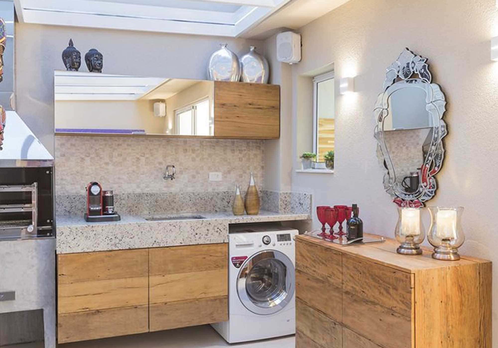 ideias criativas cozinha lavanderia integrada