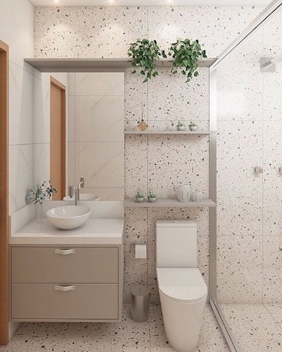 como usar revestimento hexagonal em banheiro pequeno