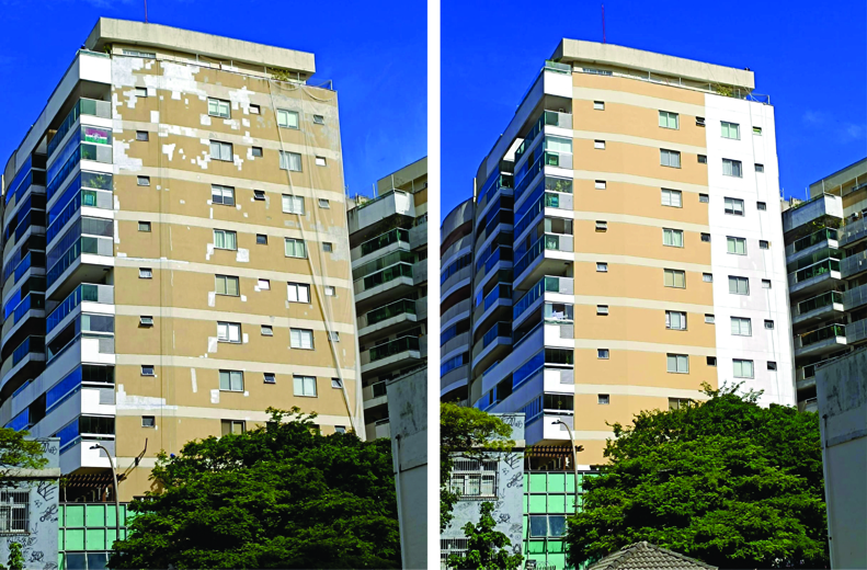 textura projetada travertino para fachadas